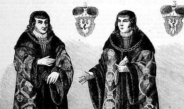 Ostatni książęta mazowieccy Janusz i Stanisław za kołnierz zdecydowanie nie wylewali. I to właśnie zamiłowanie do napojów wyskokowych najpewniej było przyczyną ich zgonu (źródło: domena publiczna).
