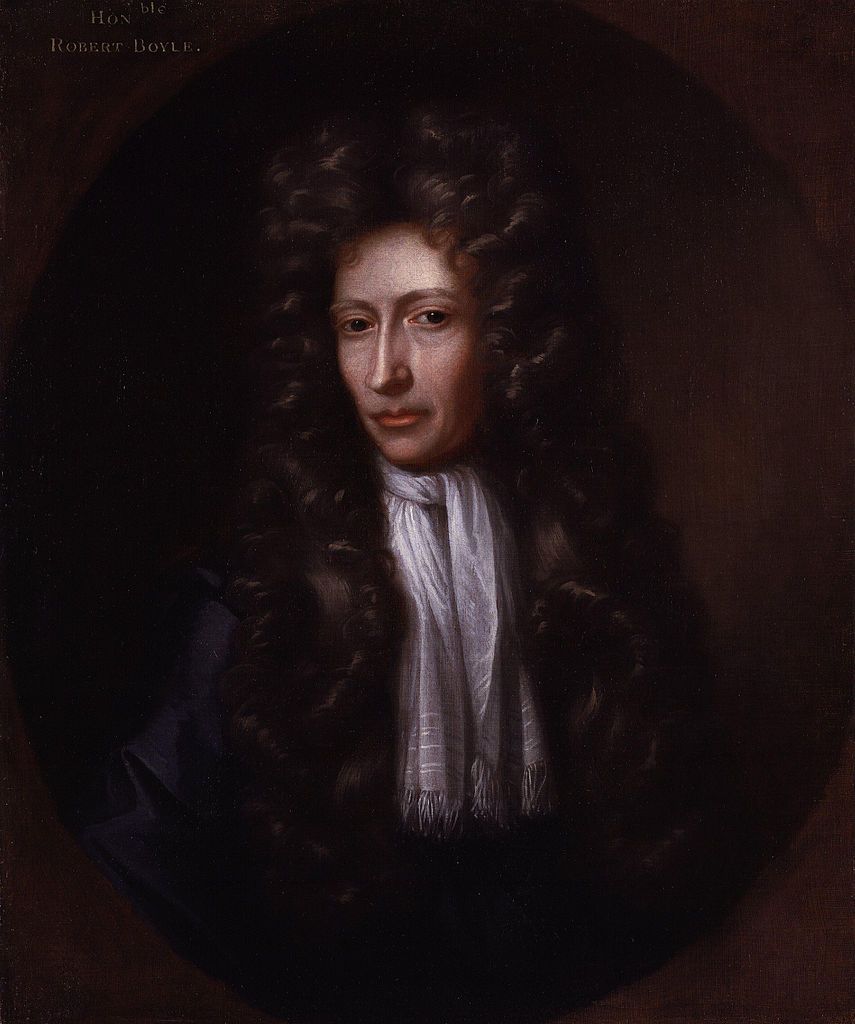 Robert Boyle zainteresował się chemią, szukając... nowych lekarstw, które chętnie testował na sobie i swoich znajomych. Podobno bardziej sobie tym szkodził, niż pomagał, choć na portrecie Johanna Kersebooma wygląda jeszcze całkiem zdrowo (źródło: domena publiczna).