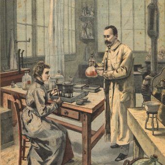 Niektórzy, tak jak przedstawieni na ilustracji Maria Skłodowska-Curie i Piotr Curie, dla nauki są gotowi poświęcić nie tylko czas i pieniądze, ale także własne zdrowie (źródło: domena publiczna).