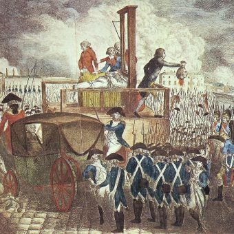 Egzekucja Ludwika XVI na na rysunku Georga Heinricha Sievekinga (źródło: domena publiczna). Ile takich egzekucji naprawdę przeprowadzono w czasie rewolucji? 
