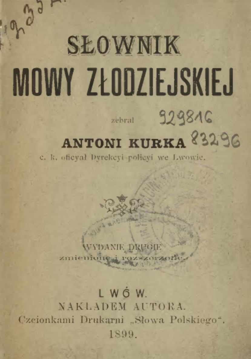 Strona tytułowa drugiego wydania słownika Kurki.