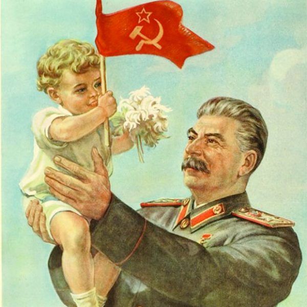 "Opieka Stalina rozświetla przyszłość naszych dzieci". Plakat Irakliego Toidze z 1947 roku.