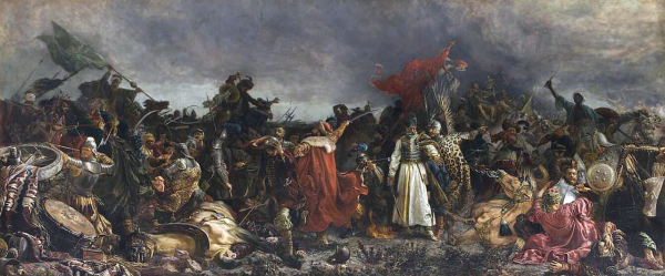 Bitwa pod Cecorą skończyła się klęską Rzeczpospolitej i śmiercią hetmana Żółkiewskiego. Obraz autorstwa Witolda Piwnickiego. 