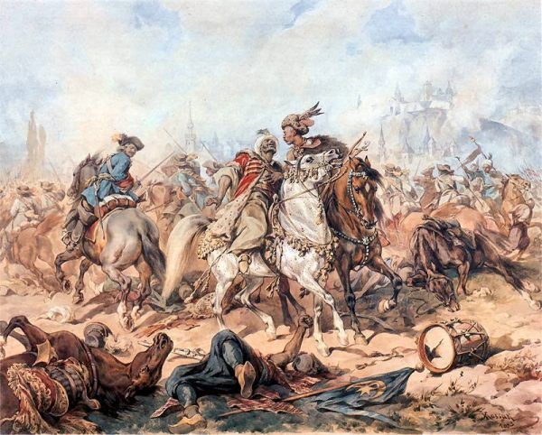 Tak bitwę pod Parkanami przedstawił Juliusz Kossak.