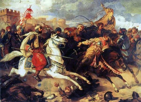 Pisząc o batalii z Turkami Długosz podkreślał męstwo młodego monarchy. Na ilustracji bitwa pod Warną pędzla Stanisława Chlebowskigo.