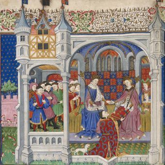 Średniowieczne luksusy na jednej ilustracji. Małżeństwo Henryka VI, króla Anglii, z Małgorzatą Andegaweńską, The Shrewsbury Book, Rouen, 1444–45. Średniowieczne luksusy na jednej ilustracji. Małżeństwo Henryka VI, króla Anglii, z Małgorzatą Andegaweńską, The Shrewsbury Book, Rouen, 1444–45.