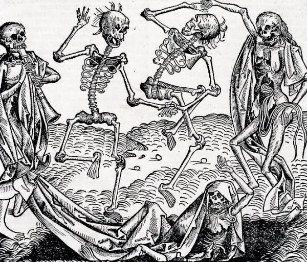 Ze względu na dziesiątkujące ludzi epidemie, motyw "tańca śmierci" był niezwykle popularny w sztuce średniowiecza. 