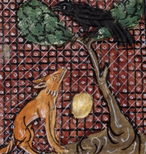Ser spadający z drzewa. Ilustracja z XIII wieku.