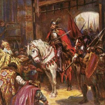 Bolesław Chrobry wjeżdża triumfalnie do Kijowa. Obraz Konstantego Górskiego. Bolesław Chrobry wjeżdża triumfalnie do Kijowa. Obraz Konstantego Górskiego.