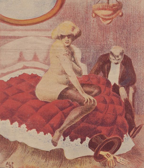„Nieporozumienie”. Ilustracja okładkowa magazynu „Bocian”. 1924 rok.