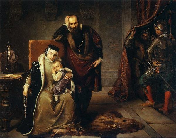 Dosieczka także pomagała w wychowaniu Zygmunta III Wazy na dobrego katolika. Obraz Józefa Simmlera z 1859 roku.