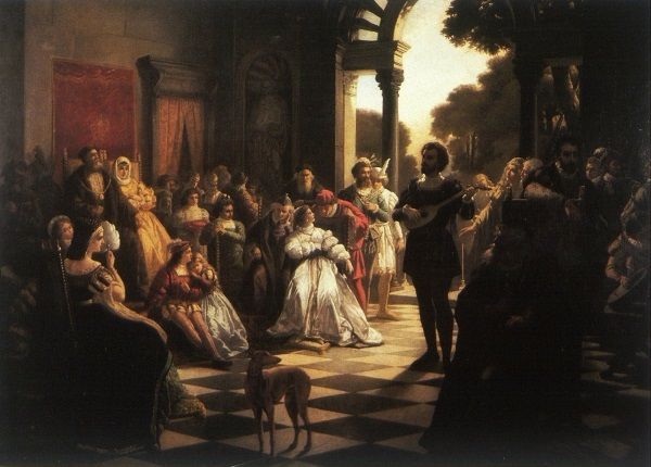 Dwór Wawelski był najlepszym miejscem do nabywania obycia z kulturą. Obraz zatytułowany "Wprowadzenie muzyki włoskiej na dwór Zygmunta I przez Bonę" mówi wiele na ten temat. 
