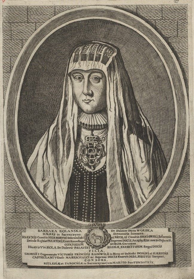 Matka Barbary Radziwiłłówny, Barbara Kolanka, na XVIII-wiecznej rycinie.