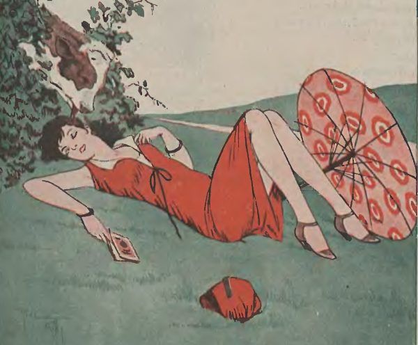 "Romantycznie". Ilustracja z pisma "Wolna myśl - wolne żarty", 1933 rok.