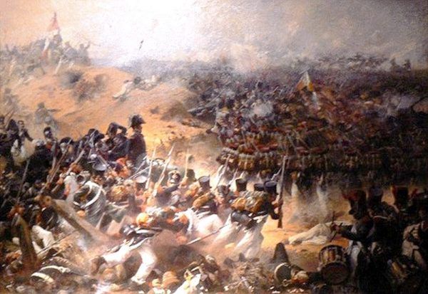 Atak Francuzów na Wielką Redutę na obrazie Juliena Le Blanta z 1831 roku.