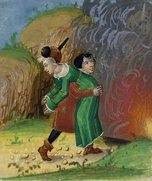 Porwanie kobiety na francuskiej miniaturze z końca XV wieku