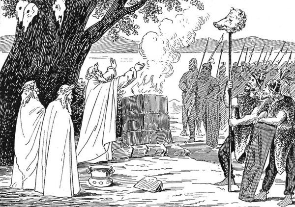 Dziewiętnastowieczne wyobrażenie religijnego obrzędu słowiańskiego… Dziewiętnastowieczne wyobrażenie religijnego obrzędu słowiańskiego…
