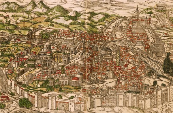 XVI-wieczna panorama wiecznego miasta.