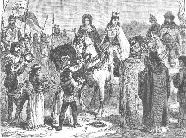 Wjazd dziesięcioletniej Jadwigi do Polski w 1384 roku. Rysunek Ksawerego Pillatiego.