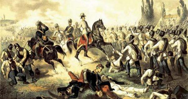 Franciszek Józef I na czele swych wojsk podczas bitwy pod Solferino w 1859 roku. Klęski wojskowe doprowadziły do tego, że młody władca postanowił przeformułować wewnętrzną strukturę państwa. Z korzyścią między innymi dla Polaków.