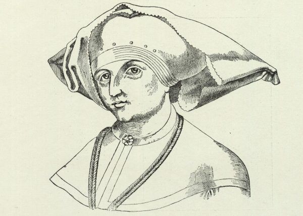Jadwiga jako małżonka księcia Wilhelma. Przerysowana podobizna z drzewa genealogicznego Habsburgów