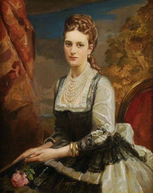 Królowa inspirowała malarzy. Tu na obrazie Carla Forupa zatytułowanym "Aleksandra Duńska" (fot. domena publiczna).
