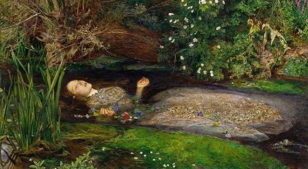 Tak Elizabeth Siddal jako Ofelię namalował John Everett Millais (fot. domena publiczna).