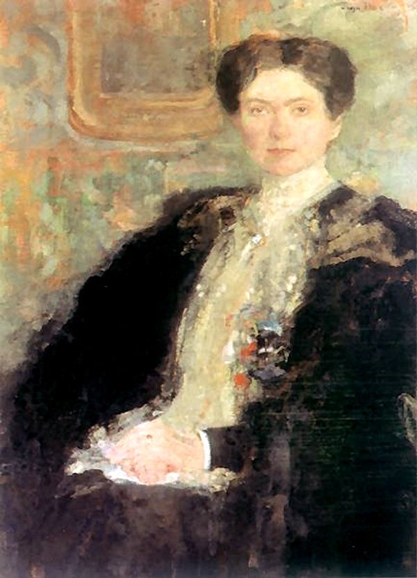 Zofia Kirkor-Kiedroniowa na portrecie pędzla Olgi Bozańskiej (fot. domena publiczna).