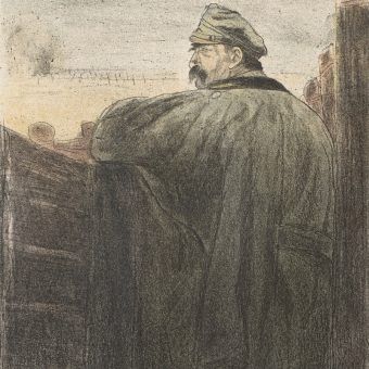 Komendant Józef Piłsudski w okopach pod Kostiuchnówką. Rysunek Leopolda Gottlieba. Komendant Józef Piłsudski w okopach pod Kostiuchnówką. Rysunek Leopolda Gottlieba.