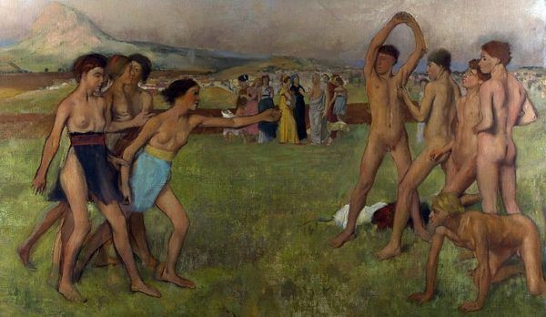 Na poczatku ćwiczenia fizyczne, a potem... alkowiane.(Edgar Degas, "Ćwiczenia młodych Spartan")