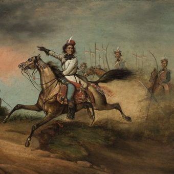 Tadeusz Kościuszko prowadzi swoich żołnierzy do ataku. Niewiele zabrakło, a nigdy by do tego nie doszło. A sam Kościuszko spocząłby na dnie Atlantyku. Na ilustracji XIX-wieczny obraz nieznanego autora.