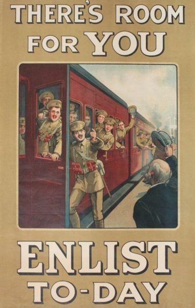Plakat rekrutacyjny z I wojny światowej (domena publiczna).
