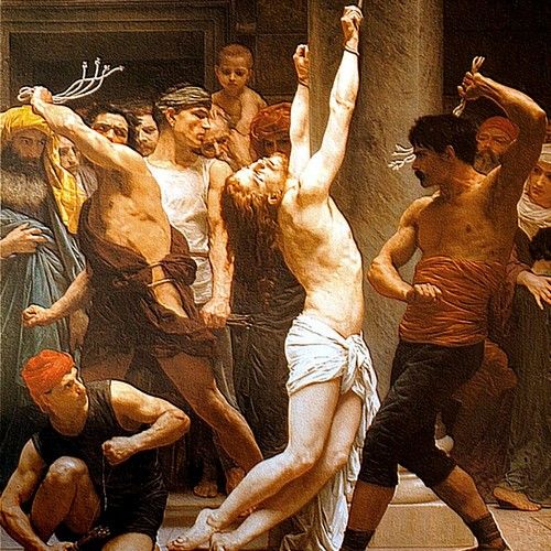 Nie chcesz mówić? No to baty! (ragment obrazu Williama Adolpha Bouguereau pt. "Biczowanie Jezusa") Nie chcesz mówić? No to baty! (ragment obrazu Williama Adolpha Bouguereau pt. "Biczowanie Jezusa")