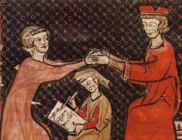 hołd lenny na średniowiecznej miniaturze (źródło: domena publiczna)