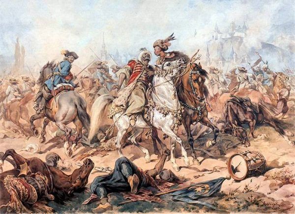 Bitwa pod Parkanami na obrazie Juliusza Kossaka (źródło: domena publiczna).