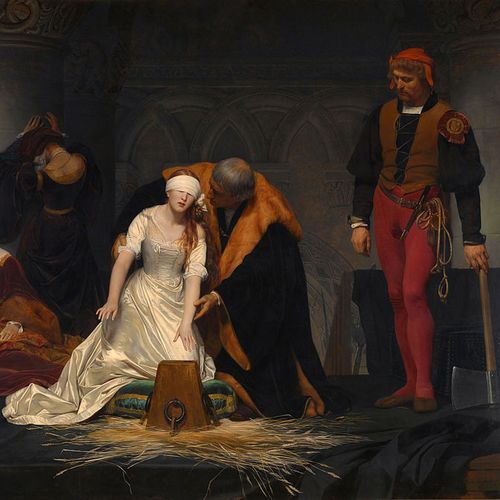 Egzekucja Lady Jane Grey. Obraz Paula Delarouche (źródło: domena publiczna).