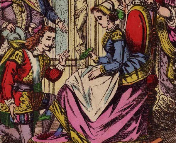 Prawdziwy Kopciuszek też miał pewne problemy z pantofelkiem, choć nieco innej natury. Fragment ilustracji z XIX-wiecznego wydania tej baśni (źródło: domena publiczna). Prawdziwy Kopciuszek też miał pewne problemy z pantofelkiem, choć nieco innej natury. Fragment ilustracji z XIX-wiecznego wydania tej baśni (źródło: domena publiczna).
