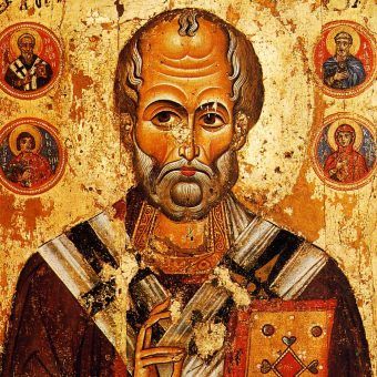 Święty Mikołaj na ruskiej ikonie z XIII wieku.