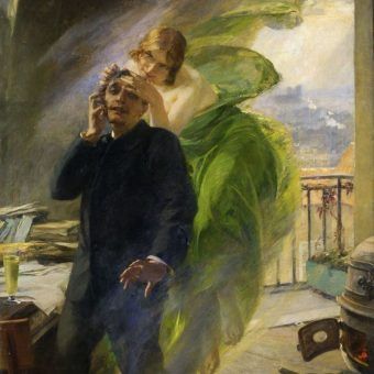 U schyłku XIX wieku niezwykle popularnym środkiem odurzającym by absynt. Na ilustracji fragment obrazu Alberta Maignana "Zielona Muza" (źródło: domena publiczna). U schyłku XIX wieku niezwykle popularnym środkiem odurzającym by absynt. Na ilustracji fragment obrazu Alberta Maignana "Zielona Muza" (źródło: domena publiczna).