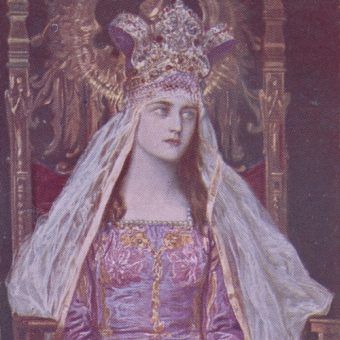Jadwiga Andegaweńska na obrazie Józefa Męciny-Krzesza. Początek XX wieku Jadwiga Andegaweńska na obrazie Józefa Męciny-Krzesza. Początek XX wieku