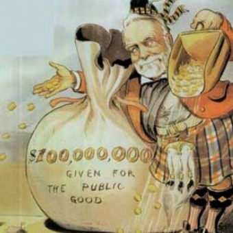 Filantrop czy milioner z wyrzutami sumienia? Kim był Andrew Carnegie i jak został jednym z najbogatszych ludzi XIX-wiecznej Ameryki? Na ilustracji fragment karykatury Louisa Dalrymple przedstawiającej Carnegie (magazyn "Puck" 1903).