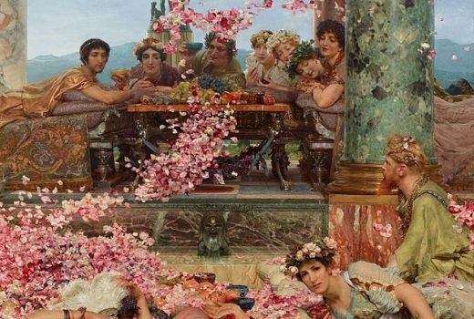 Cesarz zajmujący się wyłącznie rozrywkami i orgiami, a do tego chcący zmienić płeć? Nawet dla starożytnych to było za wiele. Na ilustracji fragment obrazu Lawrence Alma-Tademy "Róże Heliogabala".