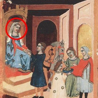 Drahomira zleca zamordowanie Ludmiły. Ilustracja z XIV-wiecznej Kroniki Dalimila