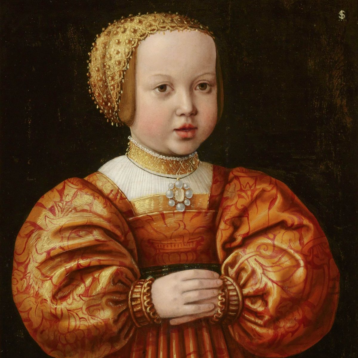 Elżbieta Habsburżanka jako 4-letnie dziecko. Portret pędzla Jakoba Seiseneggera z 1530 roku