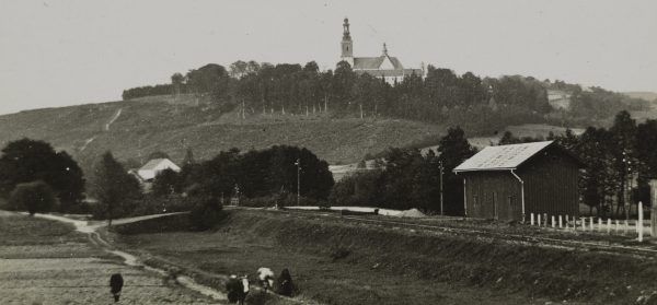 Widok na Alwernię. Fotografia z początku XX wieku