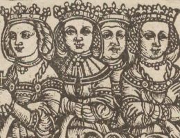 Żony Władysława Jagiełły. Zofia Holszańska pierwsza z prawej.