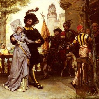 Le Droit du Seigneur. Obraz Julesa Garnira z drugiej połowy XIX wieku.
