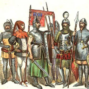 Uzbrojenie polskiego rycerstwa z lat 1228–1333. Tak mogła wyglądać armia broniąca Zawichostu. Ilustracja z książki "Polskie triumfy".
