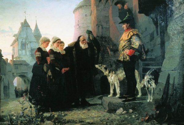 Prawo pierwszej nocy na obrazie Wasilija Polenowa.