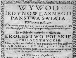 W swojej rozprawie z 1633 roku Wojciech Dębołęcki przypisywał Polakom pochodzenie od antycznych Scytów. Jego zdaniem język słowiański wywodził się od biblijnego Adama i dał początek innym językom, w tym grece i łacinie.